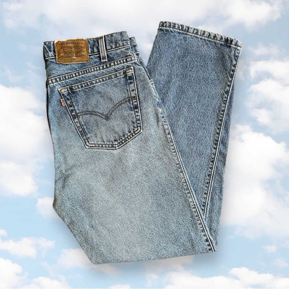 Vintage 90s Levis 540 Straight Leg Jeans 33X30 Orange Tab Blue Relaxed Fit Denim